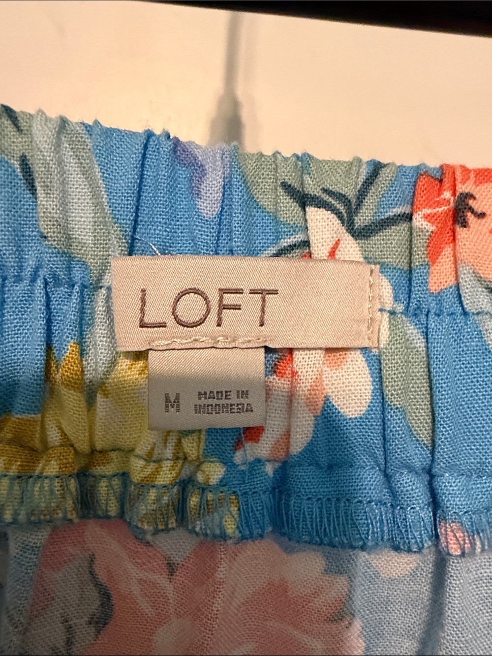 LOFT Linen and Cotton Blend Cottagecore Blue Floral Tiered Boho Maxi Skirt - Picture 2 of 10